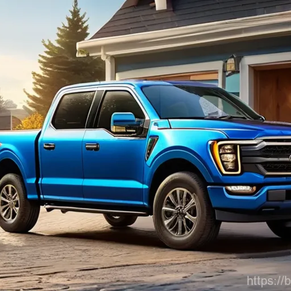 포드 F 150 라이트닝의 충전 시간 - **Prompt:** A diverse family, consisting of a father, mother, and two children (a boy aged 7 and a g...