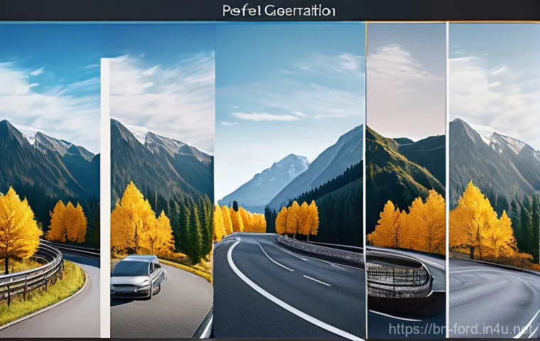 포드 F 150 하이브리드와 GMC 시에라 비교 - Here are three image generation prompts in English, designed to be detailed and adhere to the specif...